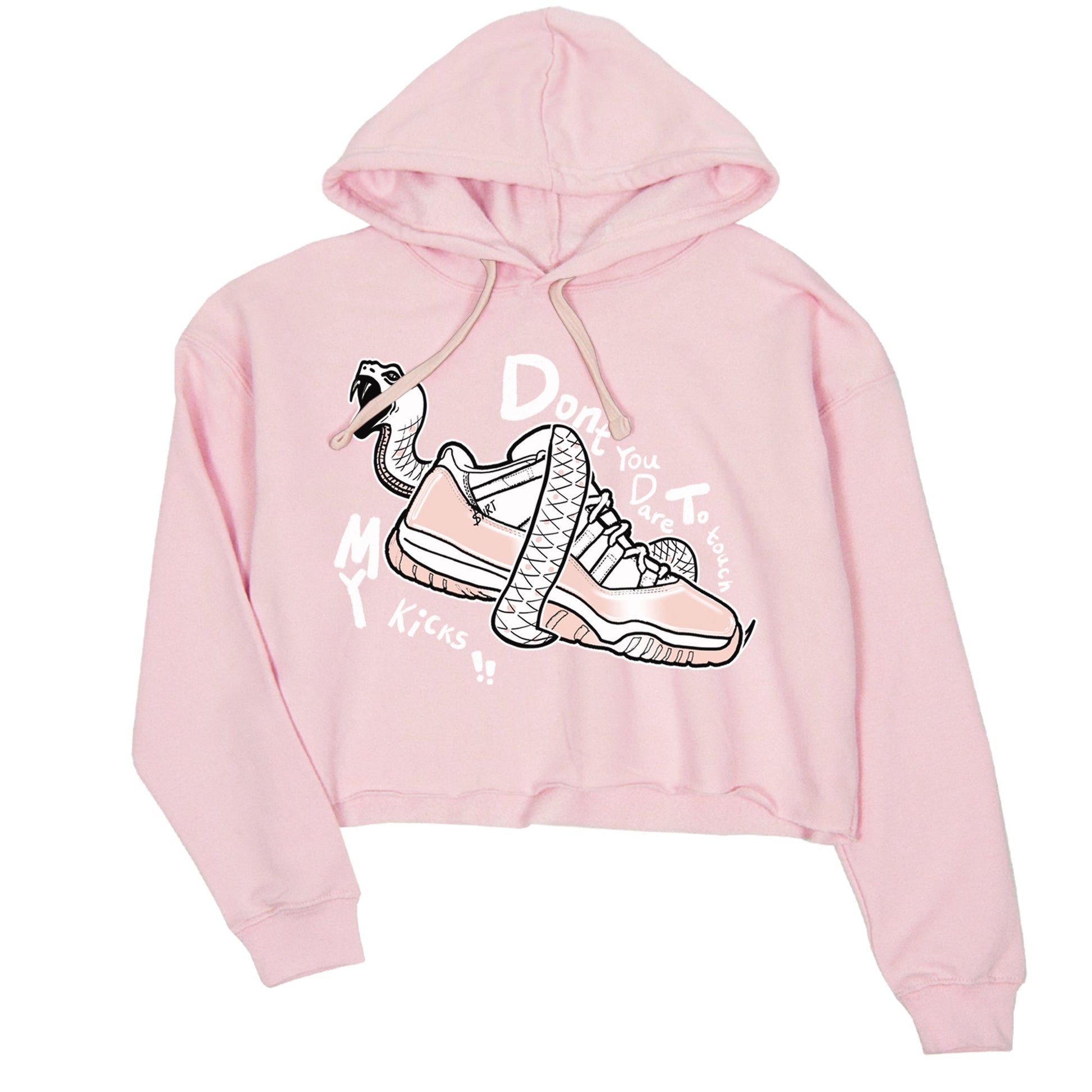 11s Legend Pink shirt to match jordans Don't Touch My Kicks sneaker tees Air Jordan 11 Legend Pink SNRT Sneaker Release Tees Pink 2 crop length shirt