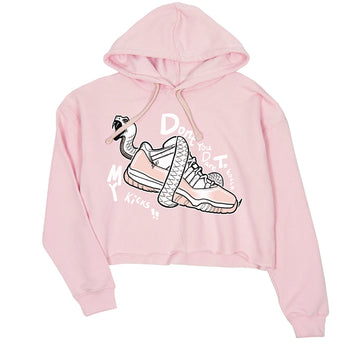 11s Legend Pink shirt to match jordans Don't Touch My Kicks sneaker tees Air Jordan 11 Legend Pink SNRT Sneaker Release Tees Pink 2 crop length shirt
