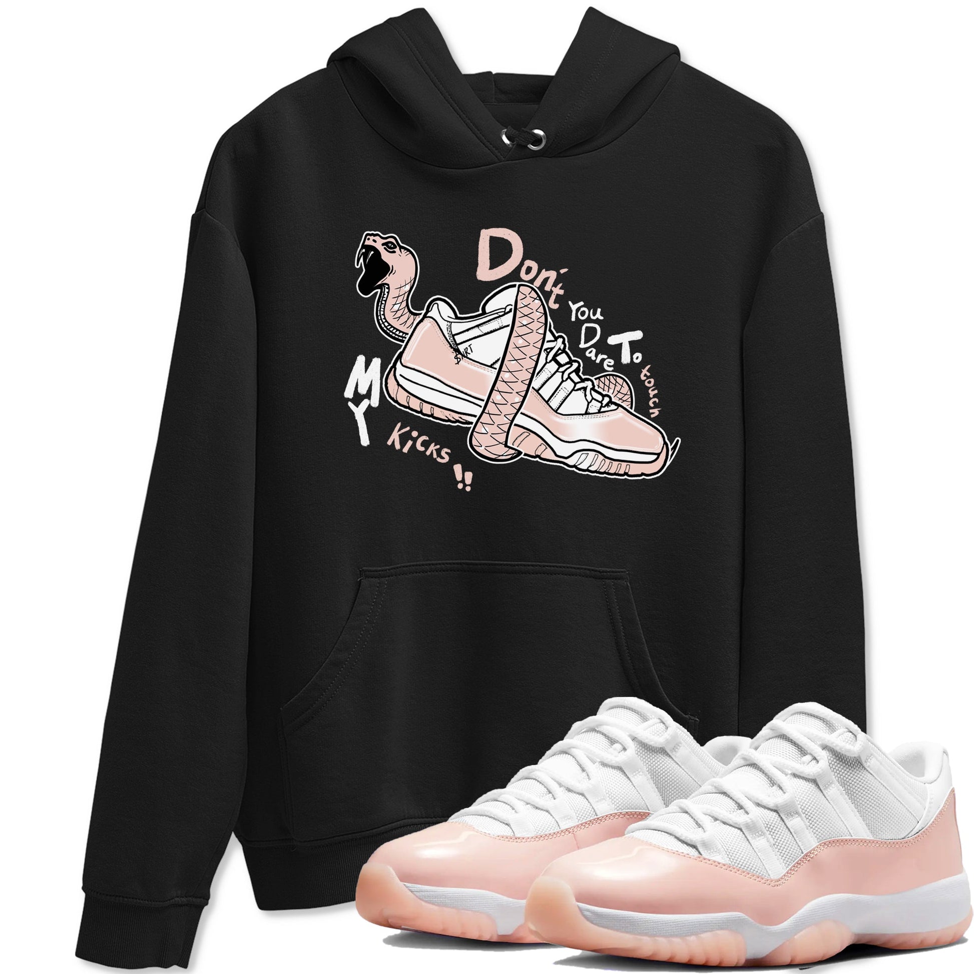11s Legend Pink shirt to match jordans Don't Touch My Kicks sneaker tees Air Jordan 11 Legend Pink SNRT Sneaker Release Tees unisex cotton Black 1 crew neck shirt