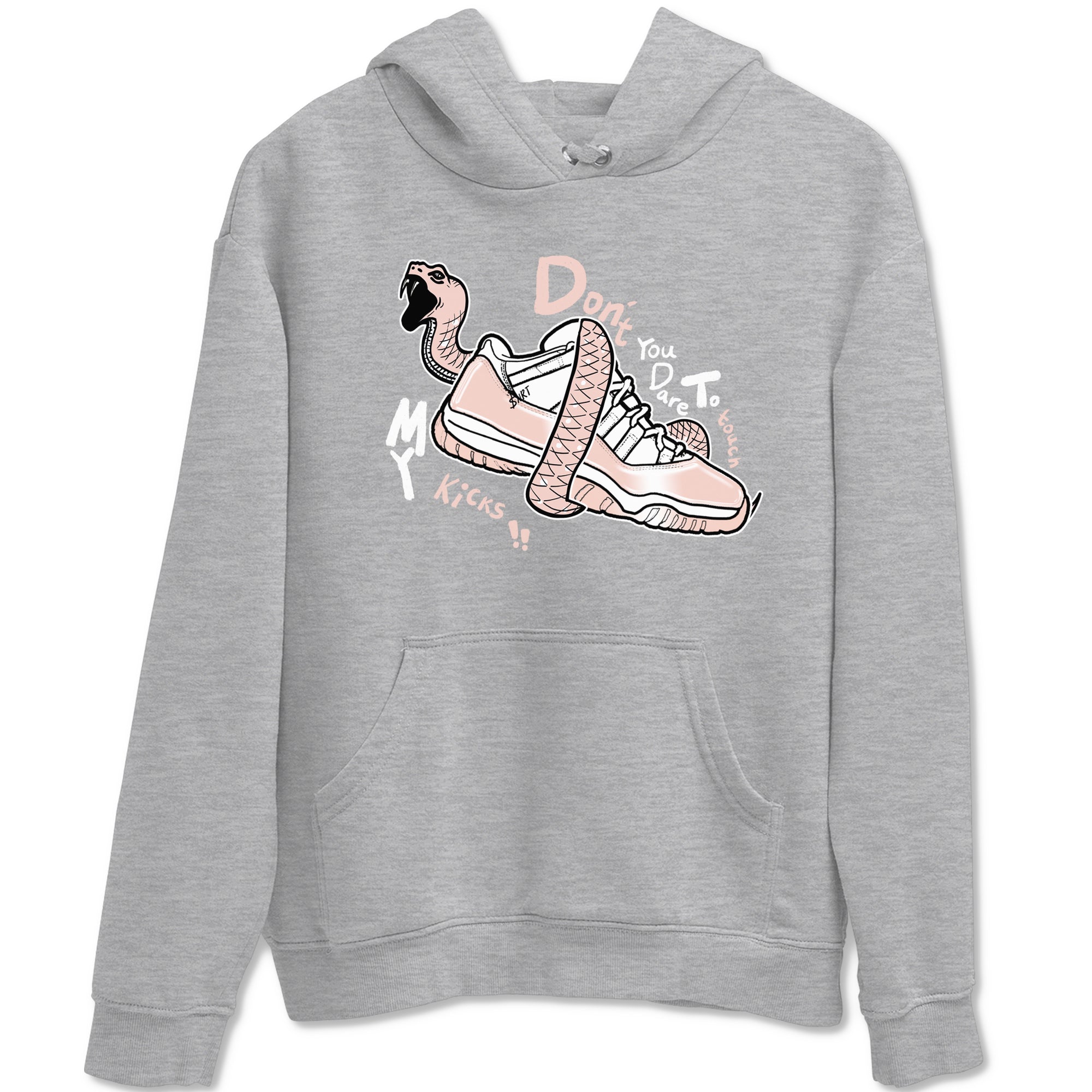 11s Legend Pink shirt to match jordans Don't Touch My Kicks sneaker tees Air Jordan 11 Legend Pink SNRT Sneaker Release Tees unisex cotton Heather Grey 2 crew neck shirt