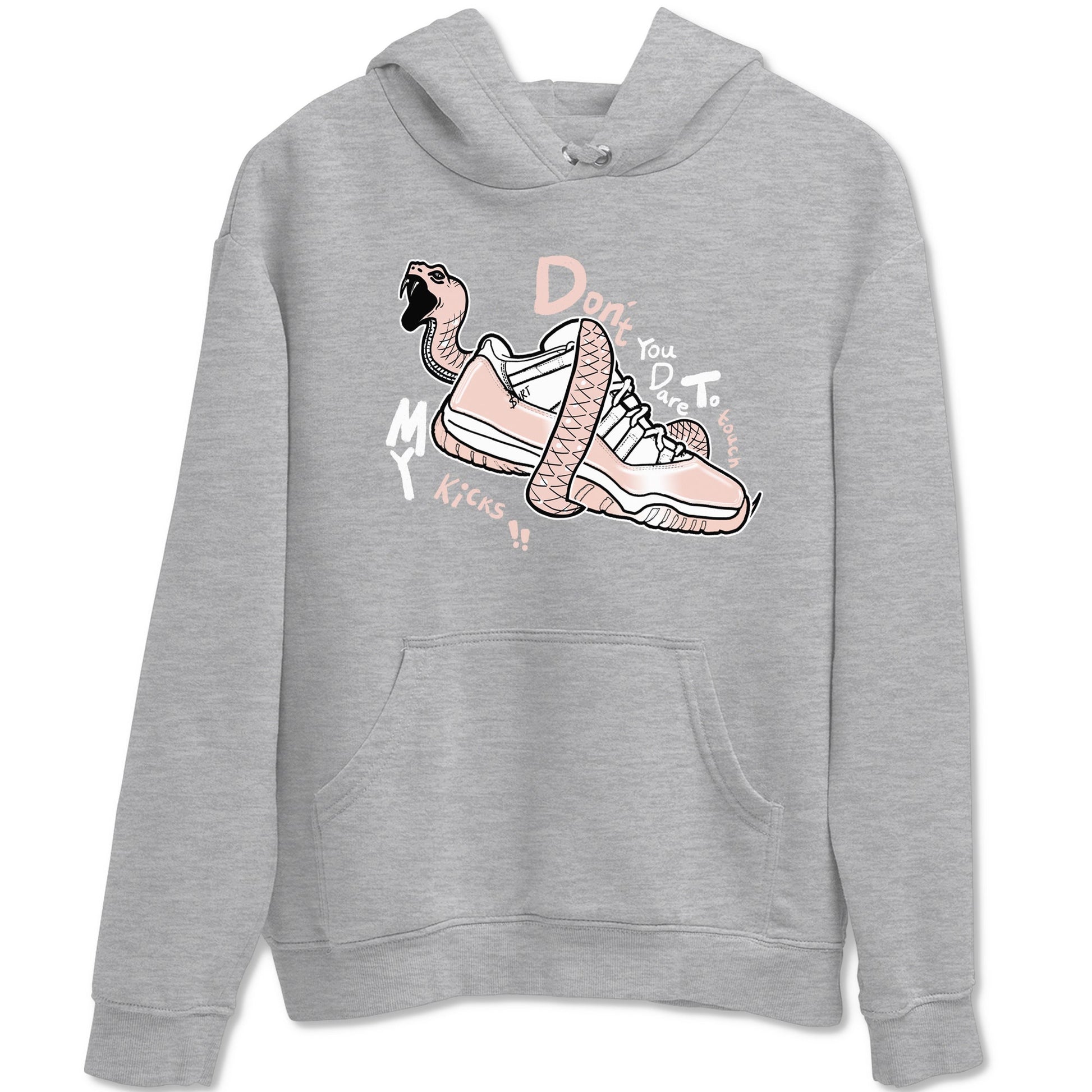 11s Legend Pink shirt to match jordans Don't Touch My Kicks sneaker tees Air Jordan 11 Legend Pink SNRT Sneaker Release Tees unisex cotton Heather Grey 2 crew neck shirt
