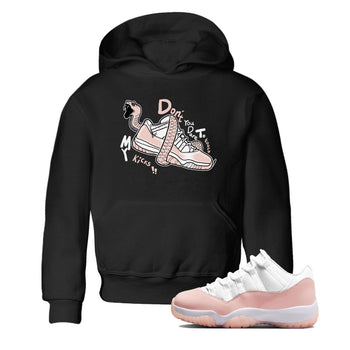 11s Legend Pink shirt to match jordans Don't Touch My Kicks sneaker tees Air Jordan 11 Legend Pink SNRT sneaker release tees baby toddler Black 1 cotton Shirt