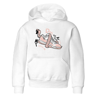 11s Legend Pink shirt to match jordans Don't Touch My Kicks sneaker tees Air Jordan 11 Legend Pink SNRT sneaker release tees baby toddler White 2 cotton Shirt