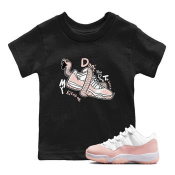 11s Legend Pink shirt to match jordans Don't Touch My Kicks sneaker tees Air Jordan 11 Legend Pink SNRT sneaker release tees baby toddler Black 1 cotton Shirt