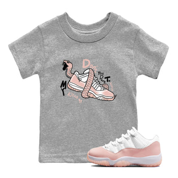 11s Legend Pink shirt to match jordans Don't Touch My Kicks sneaker tees Air Jordan 11 Legend Pink SNRT sneaker release tees baby toddler Heather Grey 1 cotton Shirt