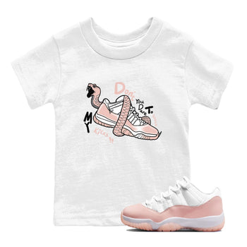 11s Legend Pink shirt to match jordans Don't Touch My Kicks sneaker tees Air Jordan 11 Legend Pink SNRT sneaker release tees baby toddler White 1 cotton Shirt