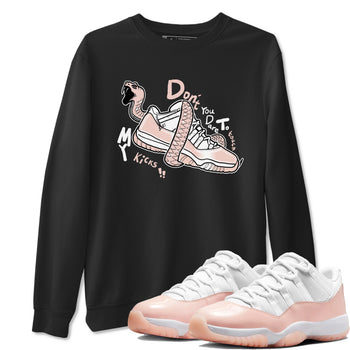 11s Legend Pink shirt to match jordans Don't Touch My Kicks sneaker tees Air Jordan 11 Legend Pink SNRT Sneaker Release Tees unisex cotton Black 1 crew neck shirt