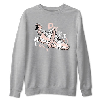 11s Legend Pink shirt to match jordans Don't Touch My Kicks sneaker tees Air Jordan 11 Legend Pink SNRT Sneaker Release Tees unisex cotton Heather Grey 2 crew neck shirt