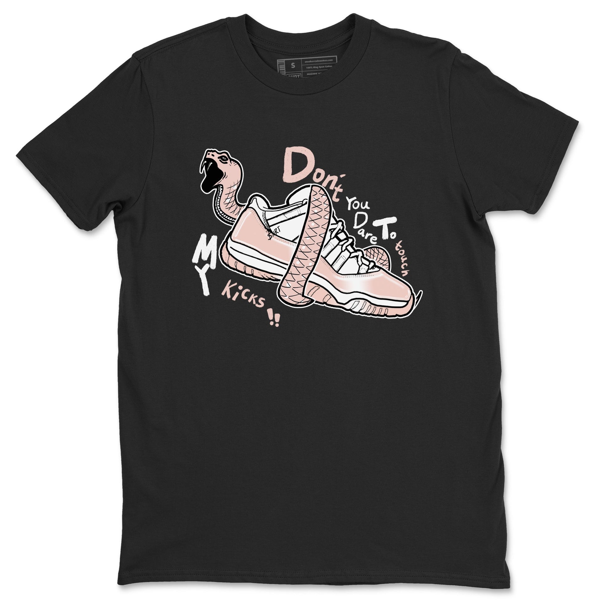 11s Legend Pink shirt to match jordans Don't Touch My Kicks sneaker tees Air Jordan 11 Legend Pink SNRT Sneaker Release Tees unisex cotton Black 2 crew neck shirt
