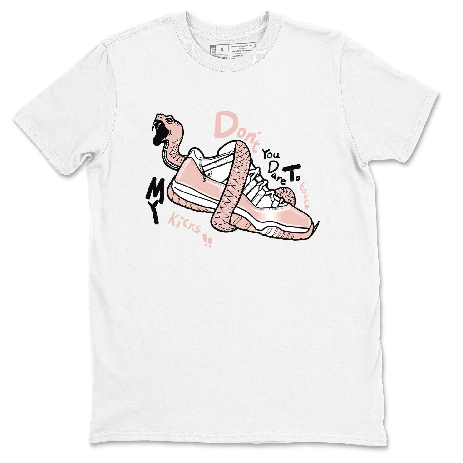 11s Legend Pink shirt to match jordans Don't Touch My Kicks sneaker tees Air Jordan 11 Legend Pink SNRT Sneaker Release Tees unisex cotton White 2 crew neck shirt