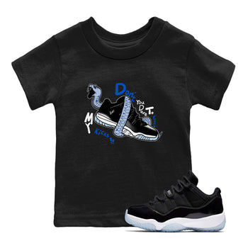 AJ11 Black and Varsity Royal shirt to match jordans Don't Touch My Kicks sneaker tees Air Jordan 11 Black/Varsity Royal SNRT sneaker release tees baby toddler Black 1 cotton Shirt