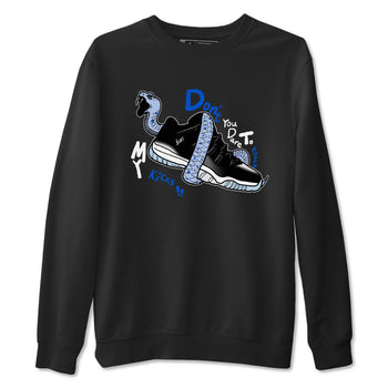 AJ11 Black and Varsity Royal shirt to match jordans Don't Touch My Kicks sneaker tees Air Jordan 11 Black/Varsity Royal SNRT Sneaker Release Tees unisex cotton Black 2 crew neck shirt