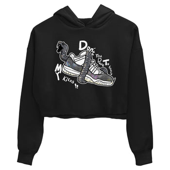11s Year Of The Snake shirts to match jordans  Don't Touch My Kicks shirts to match jordans Air Jordan 11 Retro Low Year Of The Snake match shoes to clothes SNRT Sneaker Tees unisex cotton Black 2 crop tee