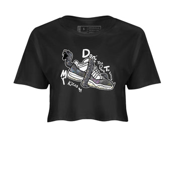 11s Year Of The Snake shirts to match jordans  Don't Touch My Kicks shirts to match jordans Air Jordan 11 Retro Low Year Of The Snake match shoes to clothes SNRT Sneaker Tees unisex cotton Black 2 crop tee