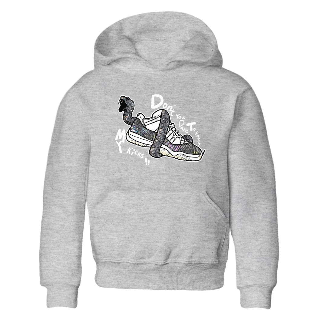 11s Year Of The Snake shirts to match jordans  Don't Touch My Kicks shirts to match jordans Air Jordan 11 Retro Low Year Of The Snake match shoes to clothes SNRT Sneaker Tees Youth Baby Heather Grey 2 tee