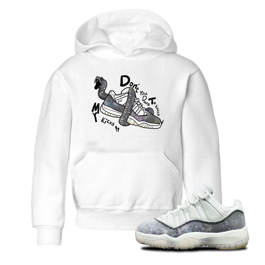 11s Year Of The Snake shirts to match jordans  Don't Touch My Kicks shirts to match jordans Air Jordan 11 Retro Low Year Of The Snake match shoes to clothes SNRT Sneaker Tees Youth Baby White 1 tee