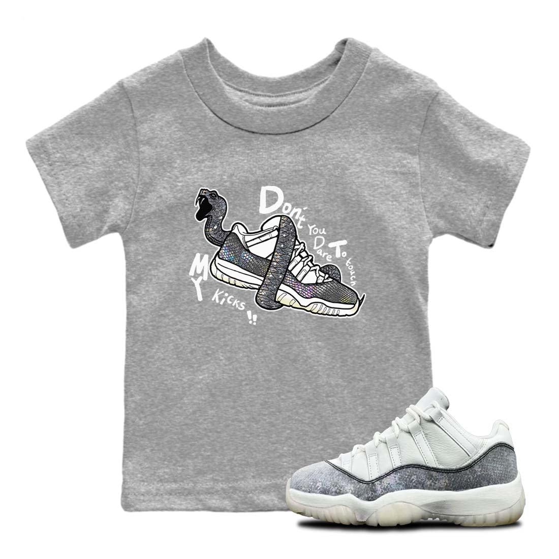 11s Year Of The Snake shirts to match jordans  Don't Touch My Kicks shirts to match jordans Air Jordan 11 Retro Low Year Of The Snake match shoes to clothes SNRT Sneaker Tees Youth Baby Heather Grey 1 tee