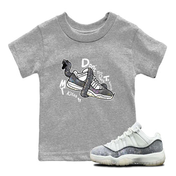 11s Year Of The Snake shirts to match jordans  Don't Touch My Kicks shirts to match jordans Air Jordan 11 Retro Low Year Of The Snake match shoes to clothes SNRT Sneaker Tees Youth Baby Heather Grey 1 tee