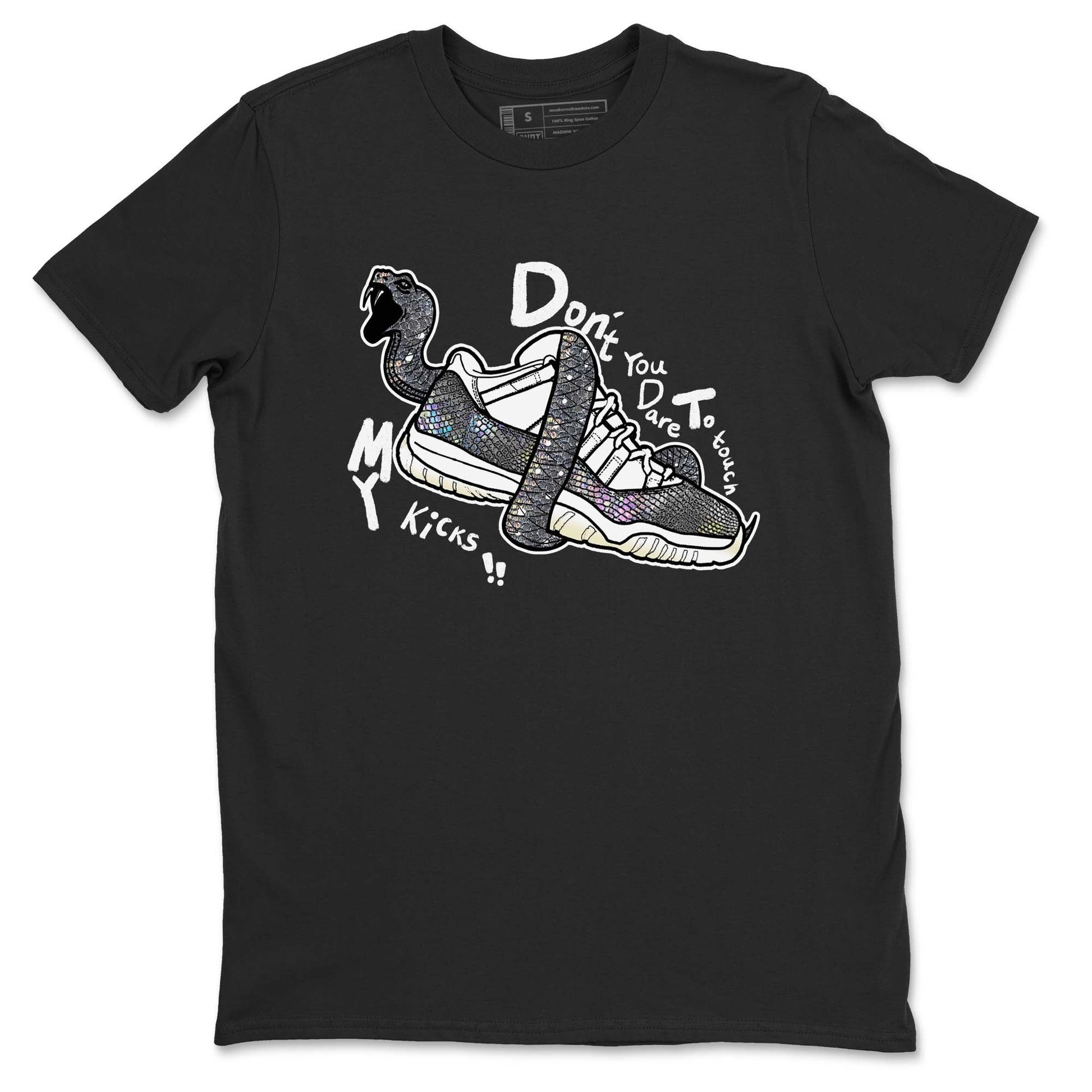 11s Year Of The Snake shirts to match jordans  Don't Touch My Kicks shirts to match jordans Air Jordan 11 Retro Low Year Of The Snake match shoes to clothes SNRT Sneaker Tees unisex cotton Black 2 shirts