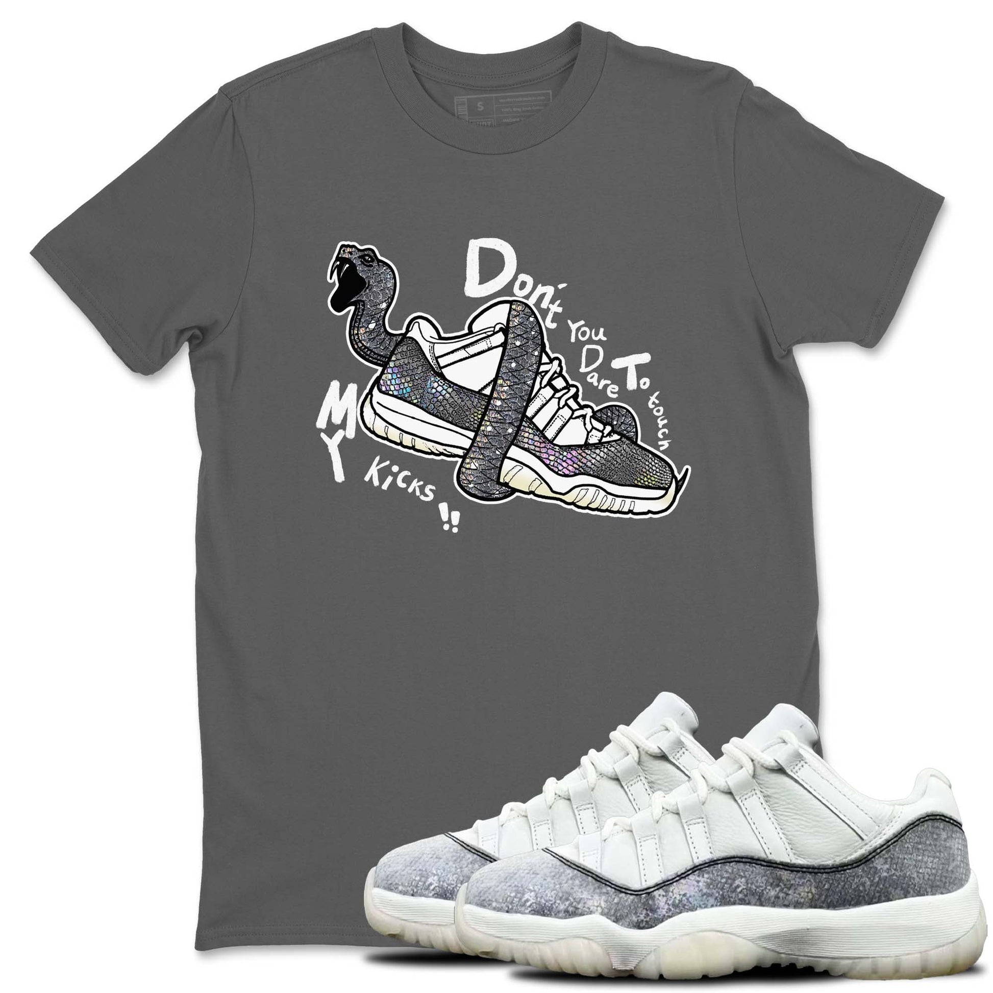 11s Year Of The Snake shirts to match jordans  Don't Touch My Kicks shirts to match jordans Air Jordan 11 Retro Low Year Of The Snake match shoes to clothes SNRT Sneaker Tees unisex cotton Cool Grey 1 shirts