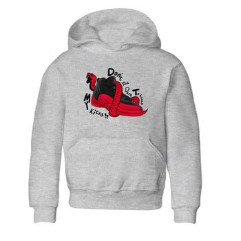12s Flu Game shirts to match jordans Don't Touch My Kicks sneaker match tees Air Jordan 12 Retro Flu Game match shoes to clothes SNRT Sneaker Tees Youth Baby Heather Grey 2 tee