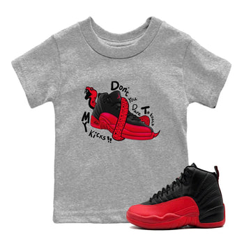 12s Flu Game shirts to match jordans Don't Touch My Kicks sneaker match tees Air Jordan 12 Retro Flu Game match shoes to clothes SNRT Sneaker Tees Youth Baby Heather Grey 1 tee