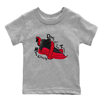 12s Flu Game shirts to match jordans Don't Touch My Kicks sneaker match tees Air Jordan 12 Retro Flu Game match shoes to clothes SNRT Sneaker Tees Youth Baby Heather Grey 2 tee