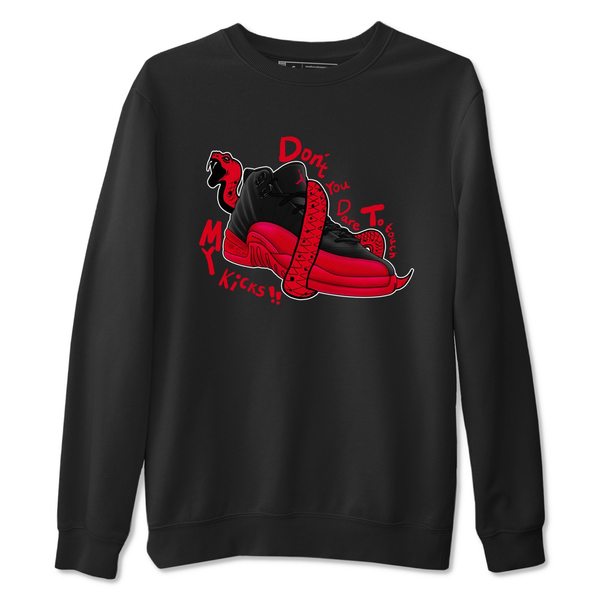 12s Flu Game shirts to match jordans Don't Touch My Kicks sneaker match tees Air Jordan 12 Retro Flu Game match shoes to clothes SNRT Sneaker Tees unisex cotton Black 2 shirts