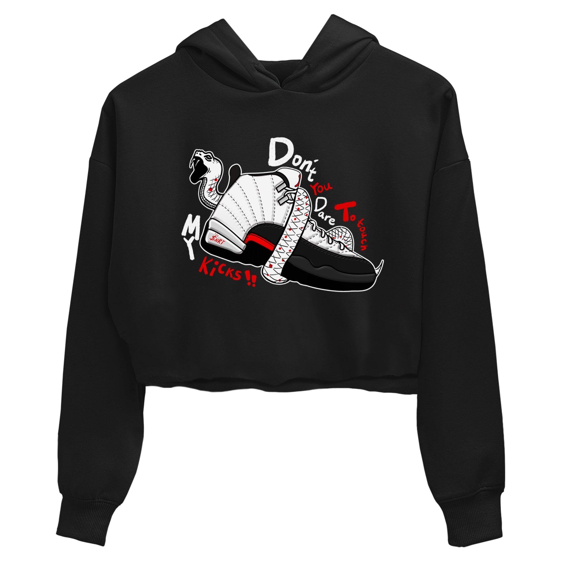 Air Jordan 12 Red Taxi shirts to match jordans Don't Touch My Kicks sneaker match tees 12s Red Taxi SNRT sneaker release Tees Black 2 crop length shirt