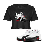 Air Jordan 12 Red Taxi shirts to match jordans Don't Touch My Kicks sneaker match tees 12s Red Taxi SNRT sneaker release Tees Black 1 crop length shirt