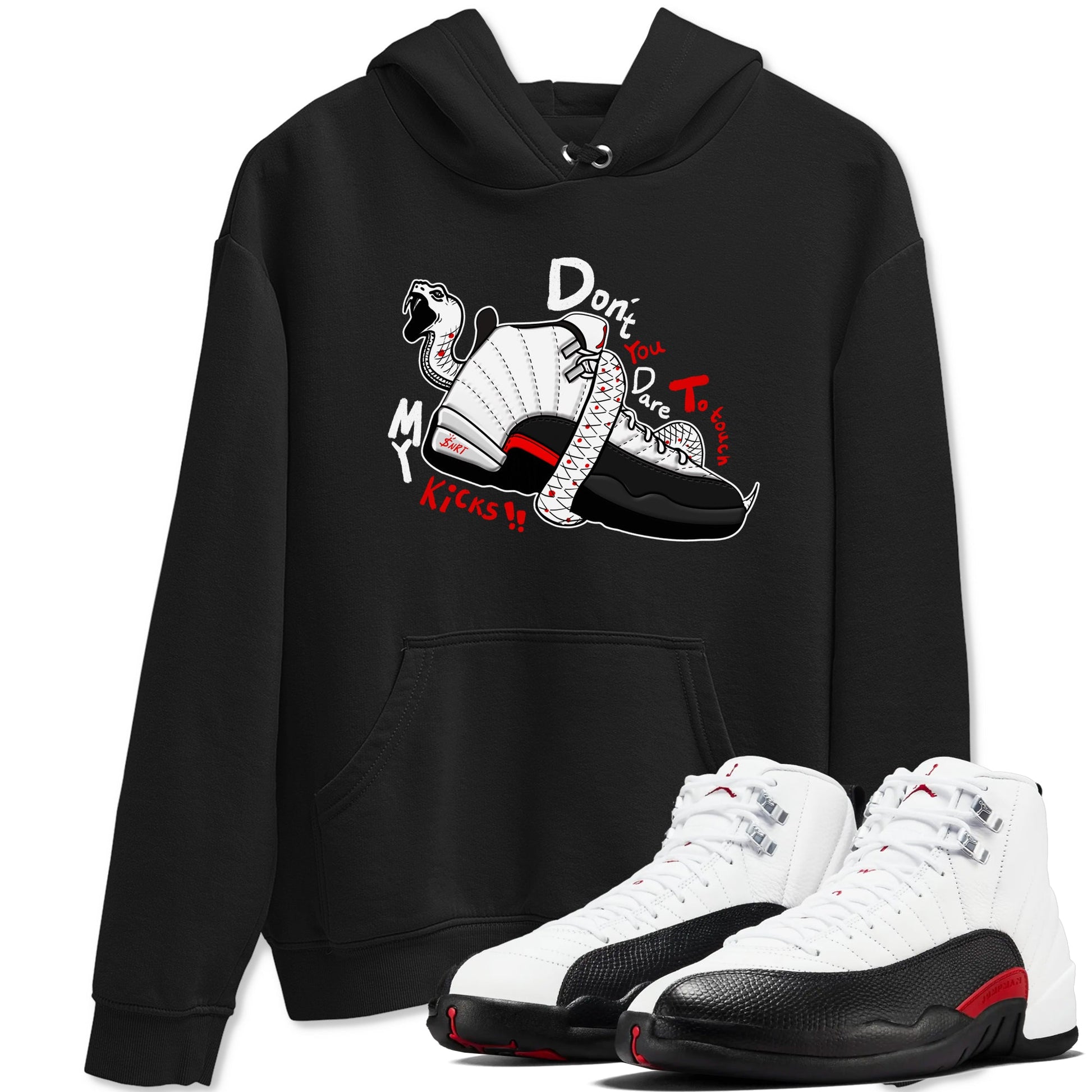 Air Jordan 12 Red Taxi shirts to match jordans Don't Touch My Kicks sneaker match tees 12s Red Taxi SNRT sneaker release Tees unisex cotton Black 1 crew neck shirt