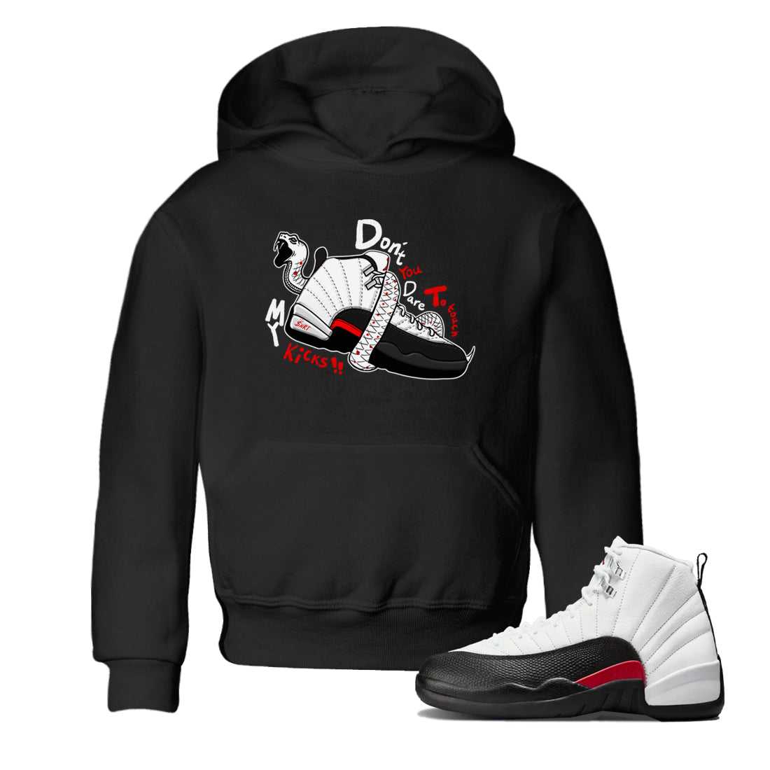 Air Jordan 12 Red Taxi shirts to match jordans Don't Touch My Kicks sneaker match tees 12s Red Taxi SNRT sneaker release tees baby toddler Black 1 cotton Shirt