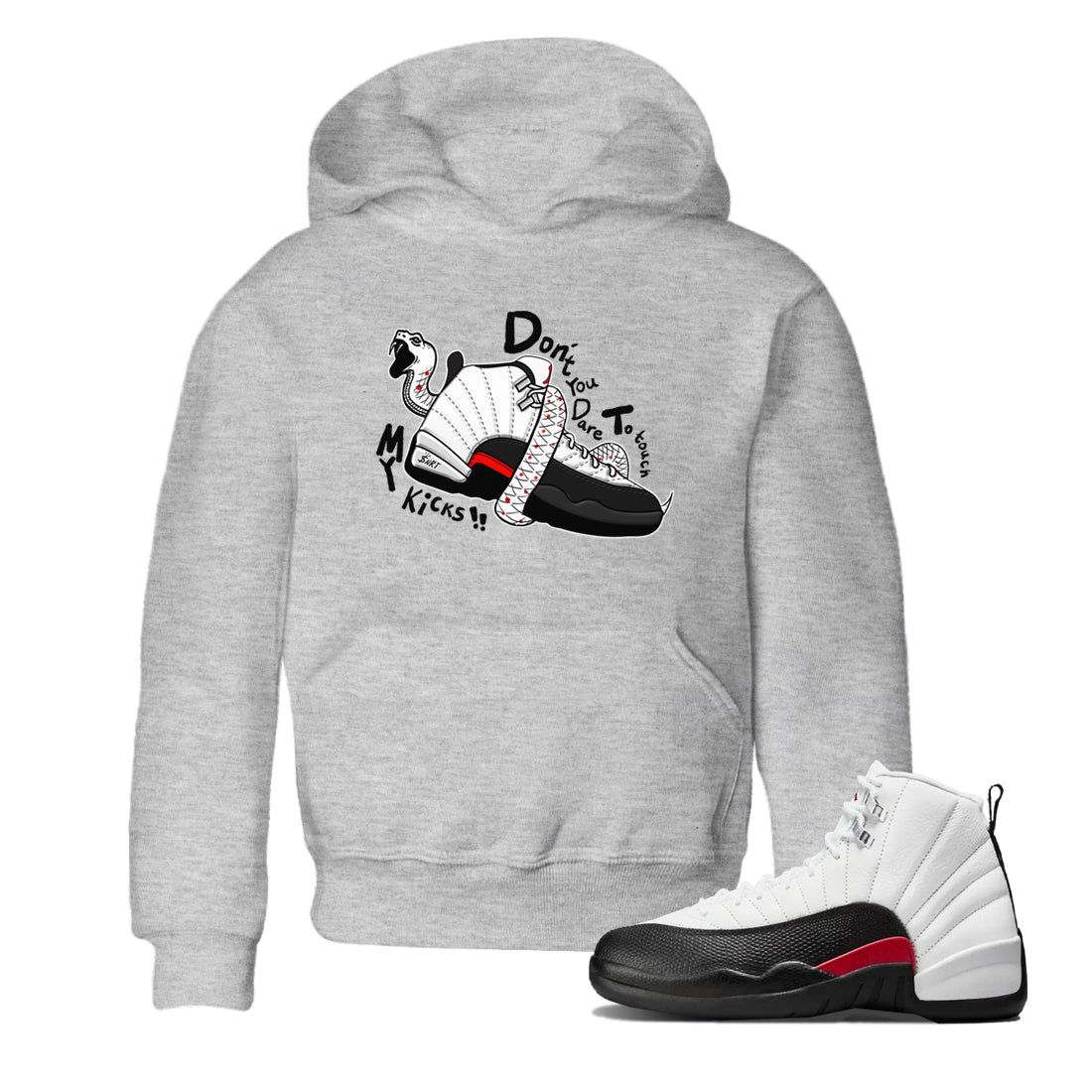 Air Jordan 12 Red Taxi shirts to match jordans Don't Touch My Kicks sneaker match tees 12s Red Taxi SNRT sneaker release tees baby toddler Heather Grey 1 cotton Shirt