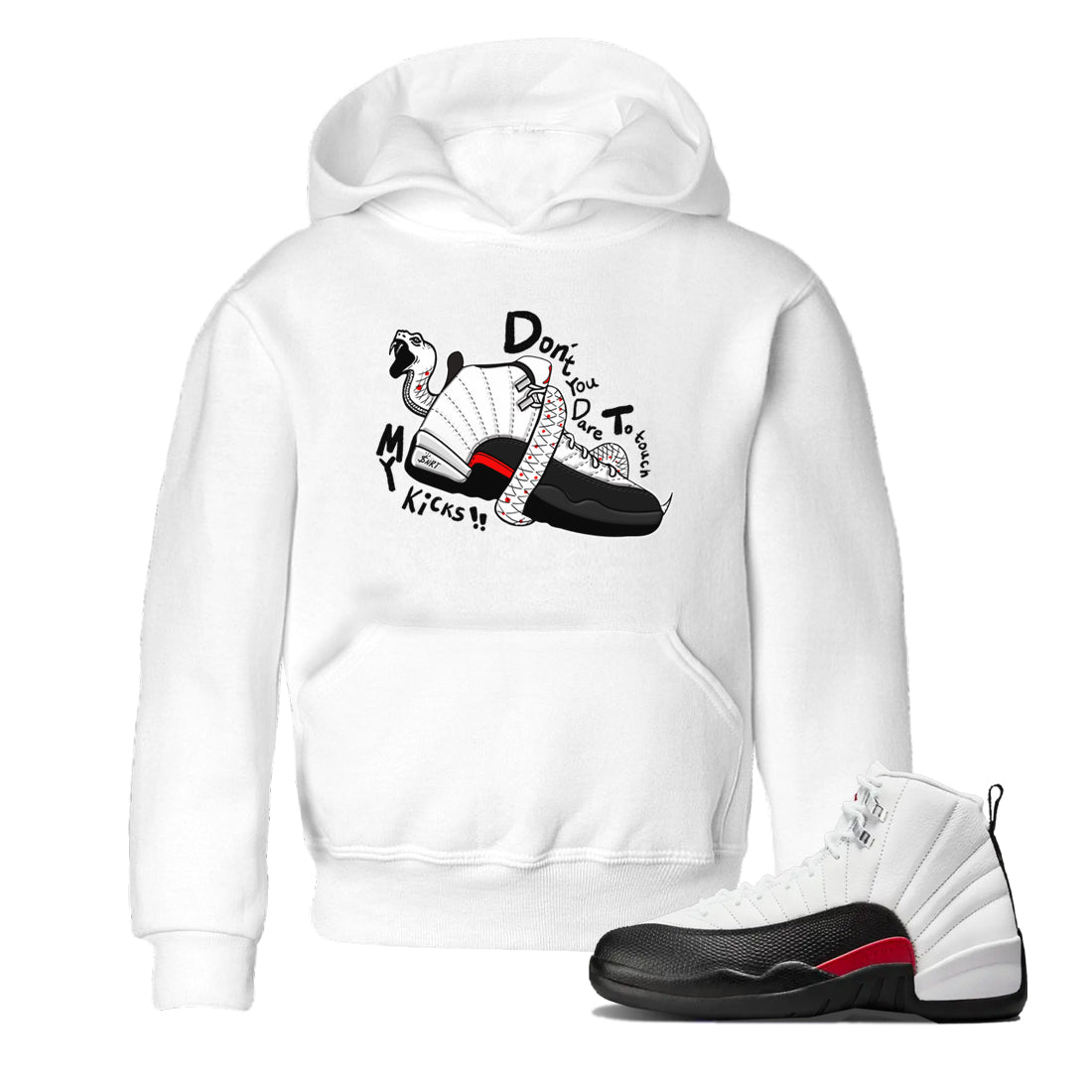 Air Jordan 12 Red Taxi shirts to match jordans Don't Touch My Kicks sneaker match tees 12s Red Taxi SNRT sneaker release tees baby toddler White 1 cotton Shirt