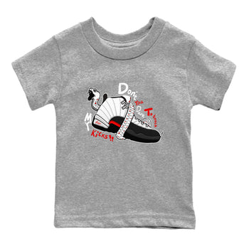 Air Jordan 12 Red Taxi shirts to match jordans Don't Touch My Kicks sneaker match tees 12s Red Taxi SNRT sneaker release tees baby toddler Heather Grey 2 cotton Shirt