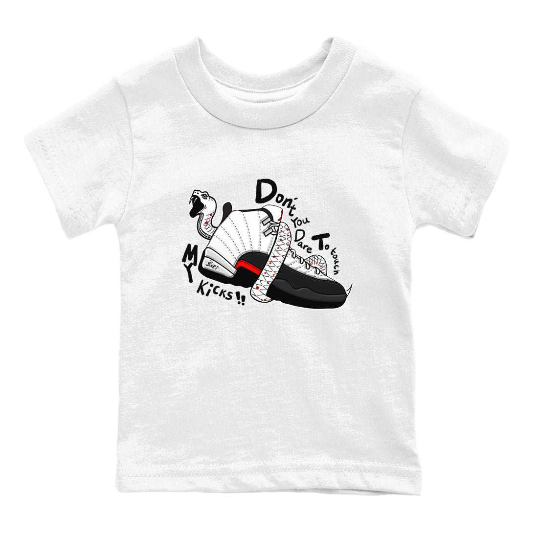 Air Jordan 12 Red Taxi shirts to match jordans Don't Touch My Kicks sneaker match tees 12s Red Taxi SNRT sneaker release tees baby toddler White 2 cotton Shirt