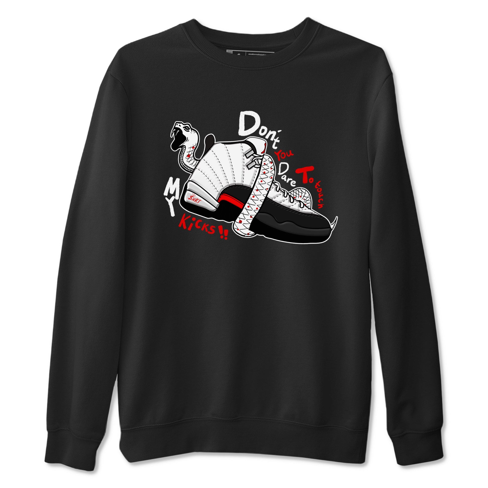 Air Jordan 12 Red Taxi shirts to match jordans Don't Touch My Kicks sneaker match tees 12s Red Taxi SNRT sneaker release Tees unisex cotton Black 2 crew neck shirt