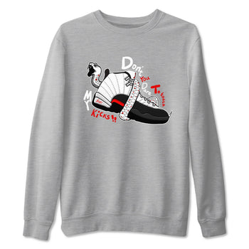 Air Jordan 12 Red Taxi shirts to match jordans Don't Touch My Kicks sneaker match tees 12s Red Taxi SNRT sneaker release Tees unisex cotton Heather Grey 2 crew neck shirt