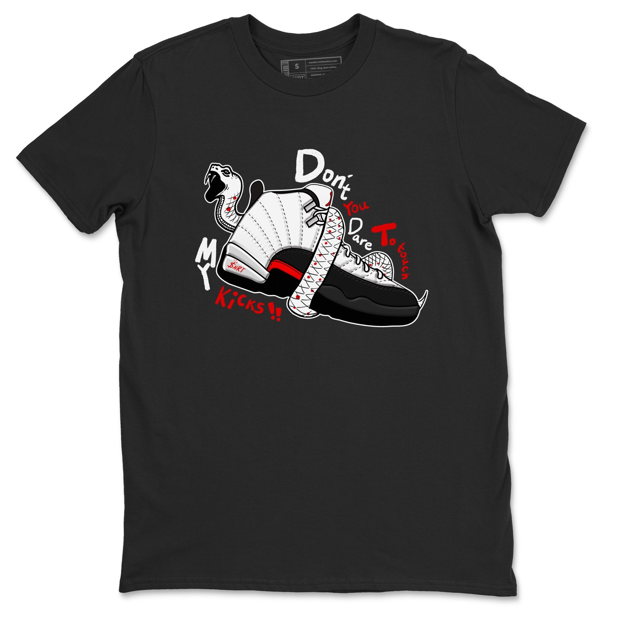 Air Jordan 12 Red Taxi shirts to match jordans Don't Touch My Kicks sneaker match tees 12s Red Taxi SNRT sneaker release Tees unisex cotton Black 2 crew neck shirt