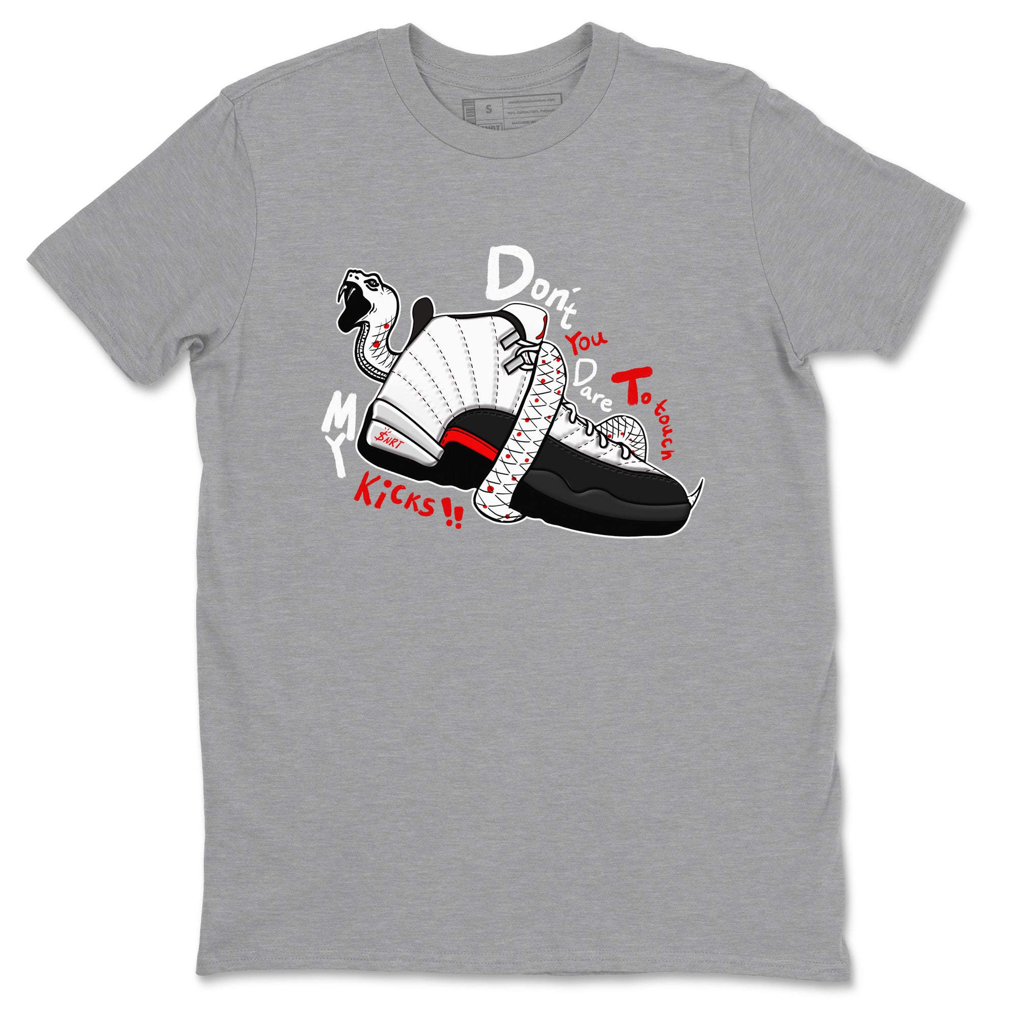 Air Jordan 12 Red Taxi shirts to match jordans Don't Touch My Kicks sneaker match tees 12s Red Taxi SNRT sneaker release Tees unisex cotton Heather Grey 2 crew neck shirt