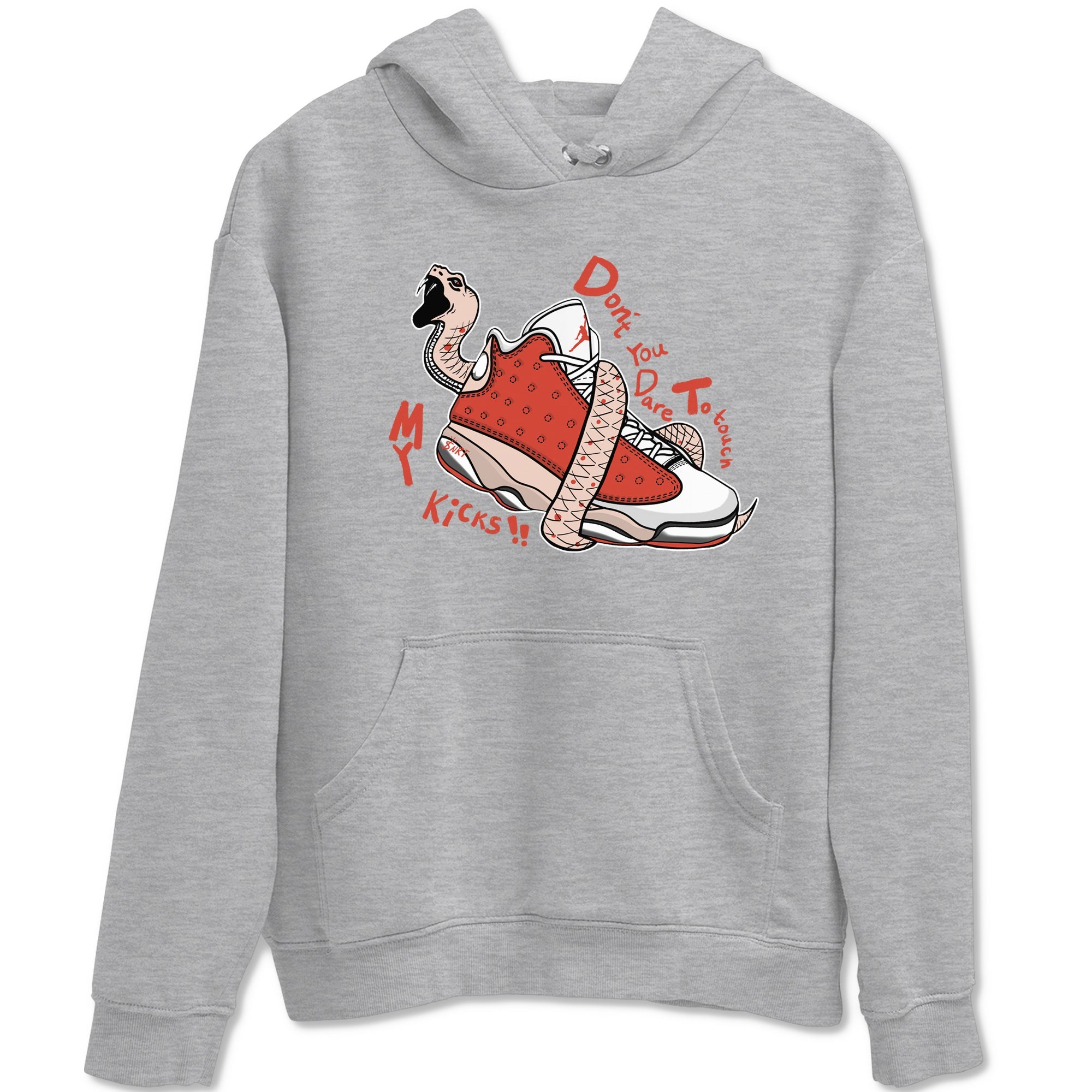 13s Dune Red shirts to match jordans Don't Touch My Kicks sneaker match tees Air Jordan 13 Dune Red SNRT Sneaker Tees streetwear brand Heather Grey 2 unisex cotton tee