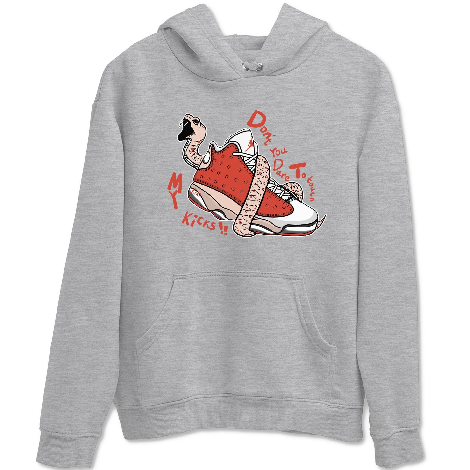 13s Dune Red shirts to match jordans Don't Touch My Kicks sneaker match tees Air Jordan 13 Dune Red SNRT Sneaker Tees streetwear brand Heather Grey 2 unisex cotton tee