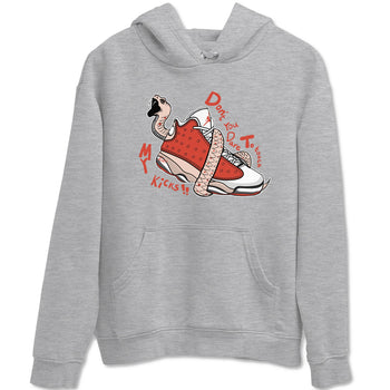 13s Dune Red shirts to match jordans Don't Touch My Kicks sneaker match tees Air Jordan 13 Dune Red SNRT Sneaker Tees streetwear brand Heather Grey 2 unisex cotton tee