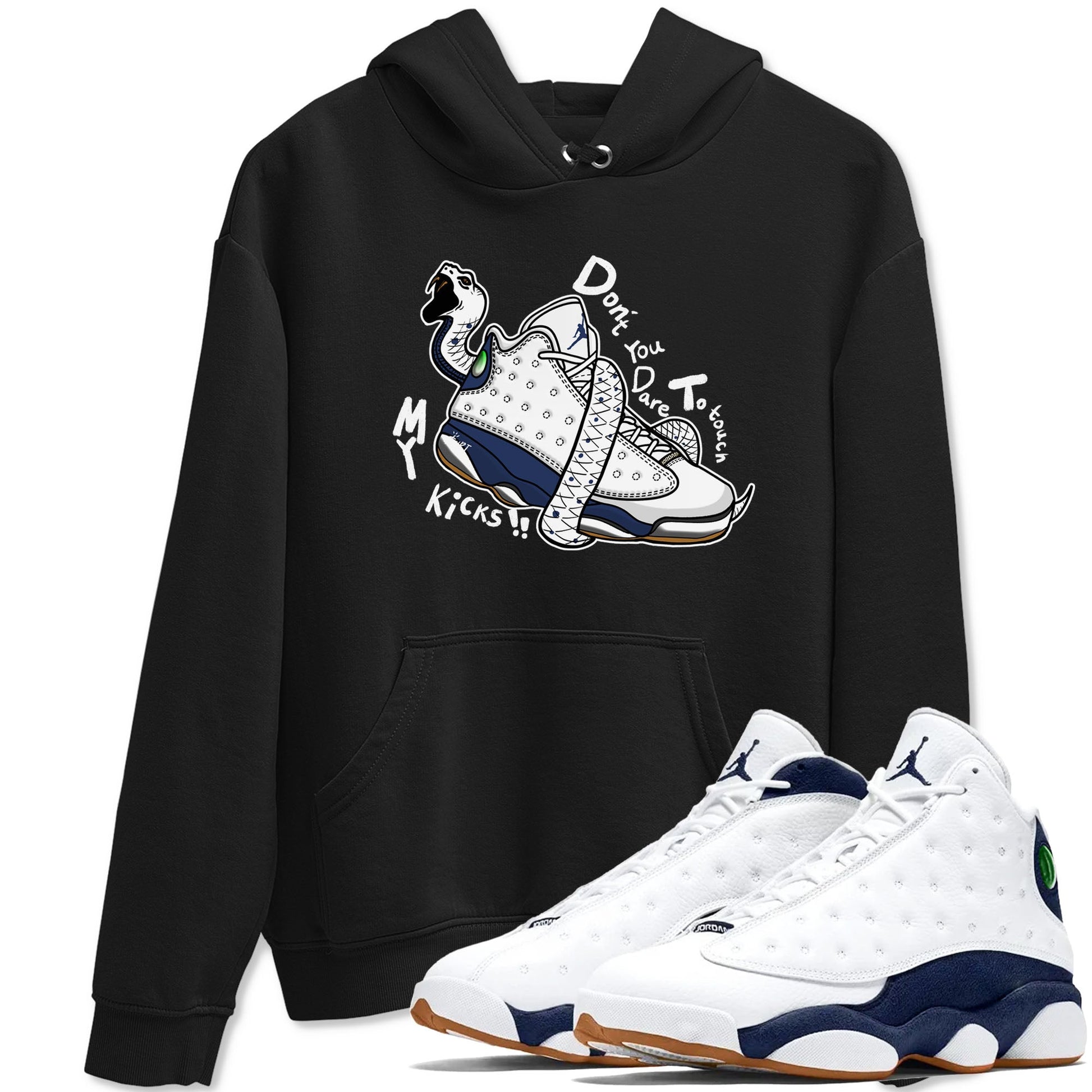 13s Midnight Navy shirts to match jordans Don't Touch My Kicks sneaker match tees Air Jordan 13 Midnight Navy SNRT Sneaker Release Tees unisex cotton Black 1 crew neck shirts