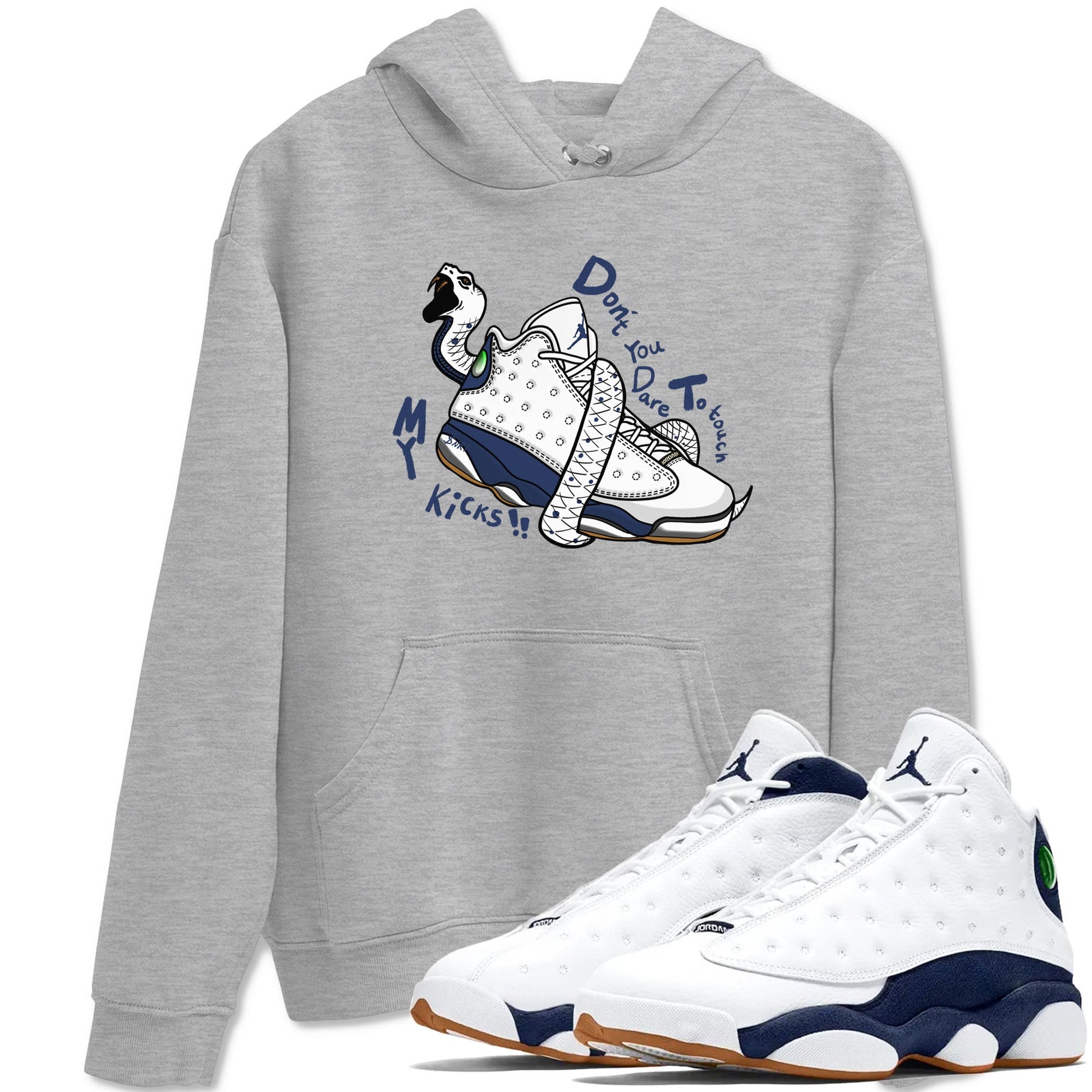 13s Midnight Navy shirts to match jordans Don't Touch My Kicks sneaker match tees Air Jordan 13 Midnight Navy SNRT Sneaker Release Tees unisex cotton Heather Grey 1 crew neck shirts