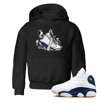 13s Midnight Navy shirts to match jordans Don't Touch My Kicks sneaker match tees Air Jordan 13 Midnight Navy SNRT Sneaker Release Tees Youth Baby Black 1 crew neck shirts
