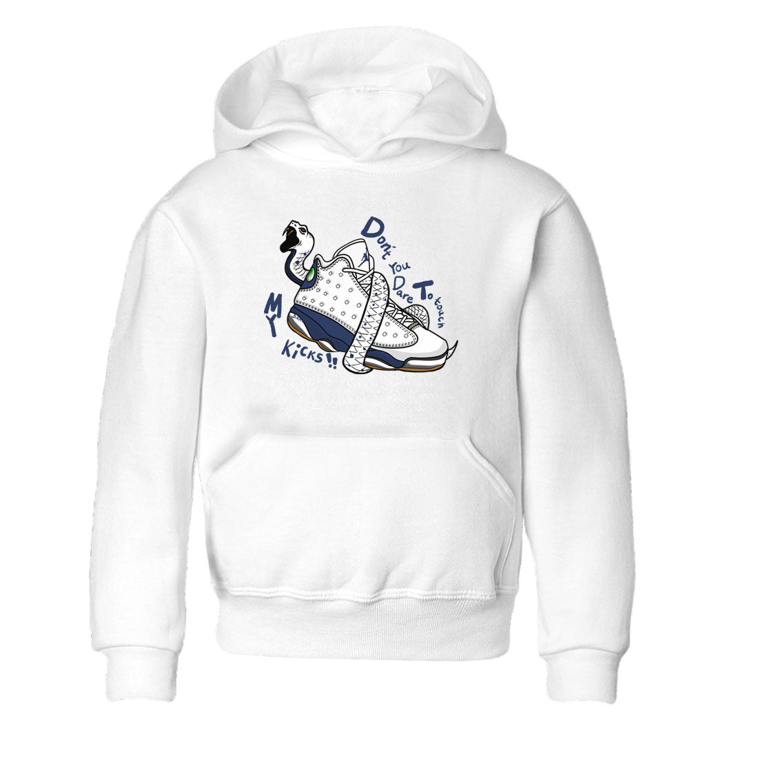 13s Midnight Navy shirts to match jordans Don't Touch My Kicks sneaker match tees Air Jordan 13 Midnight Navy SNRT Sneaker Release Tees Youth Baby White 2 crew neck shirts