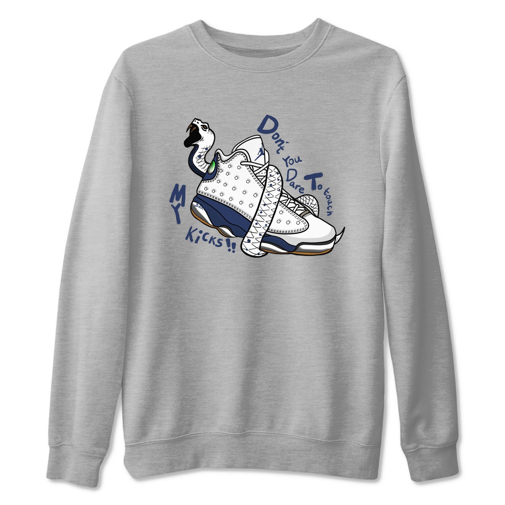 13s Midnight Navy shirts to match jordans Don't Touch My Kicks sneaker match tees Air Jordan 13 Midnight Navy SNRT Sneaker Release Tees unisex cotton Heather Grey 2 crew neck shirts