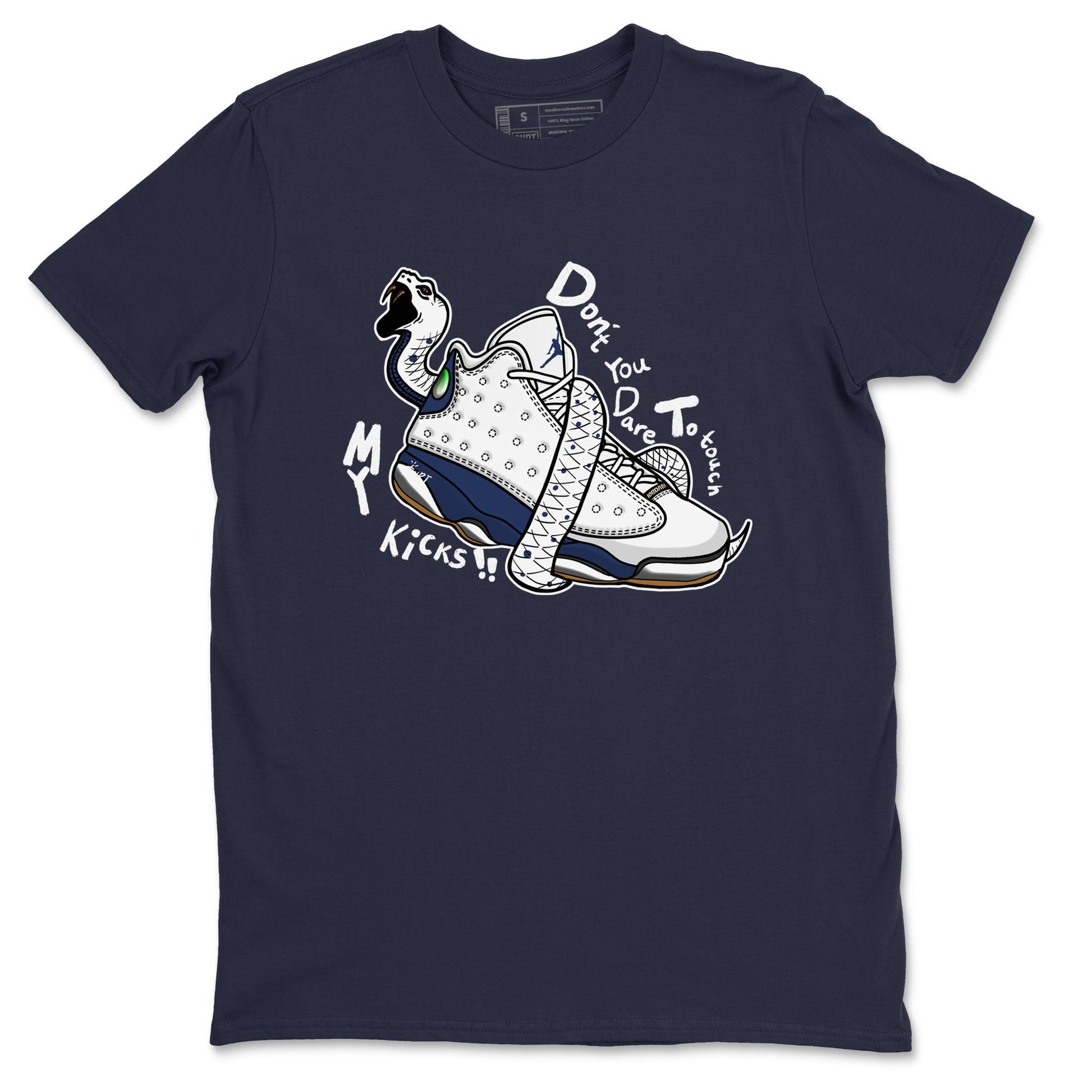 13s Midnight Navy shirts to match jordans Don't Touch My Kicks sneaker match tees Air Jordan 13 Midnight Navy SNRT Sneaker Release Tees unisex cotton Navy 2 crew neck shirts