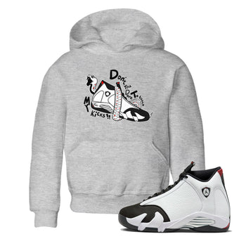 Air Jordan 14 Black Toe t shirts to match sneakers Don't Touch My Kicks sneaker match tees 14s Black Toe sneaker match tee SNRT Sneaker Tees Youth Baby Heather Grey 1 tee